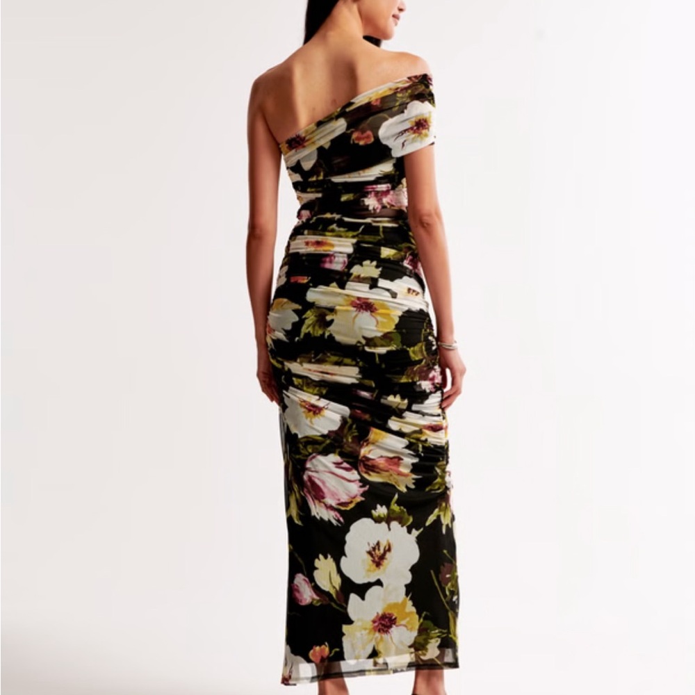 Abercrombie & Fitch Black Floral One-Shoulder Dress - Picture 3 of 3